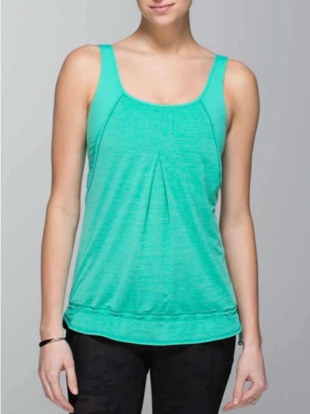 LULULEMON Heathered Bali Breeze Run Times Tank Active Workout Yoga Top Size 4